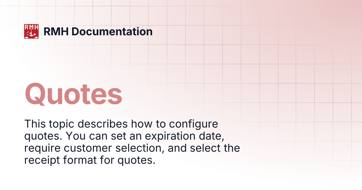 Quotes | RMH Documentation