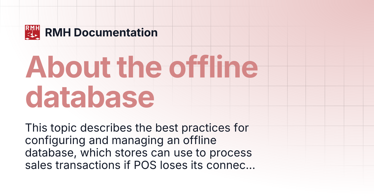 About the offline database | RMH Documentation